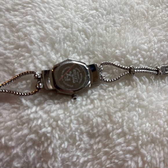 HW7 Black Enamel mesh cord Crystal Bangle Watch by FX by Franz Xavier - Picture 7 of 8